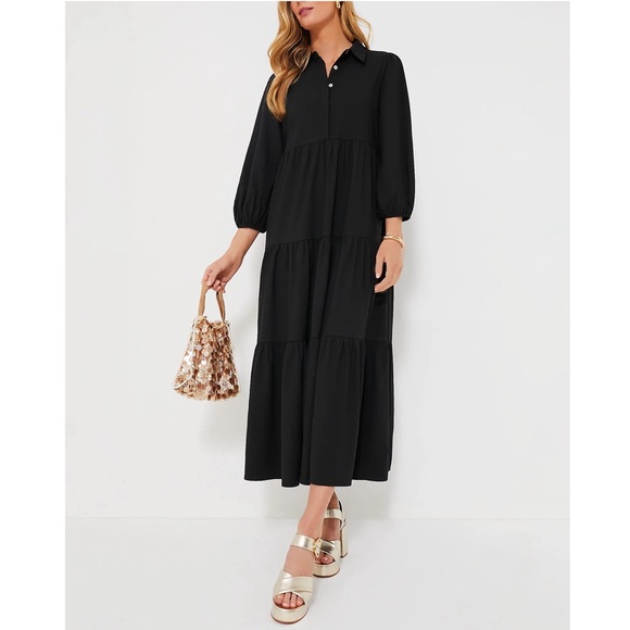 POMANDER PLACE Black Crepe Mabel Maxi Dress - Picture 3 of 11